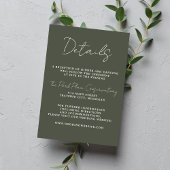 Carte D'accompagnement Vrai Simplicité 3 Script Minimal Camo Vert