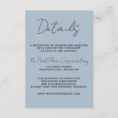 Carte D'accompagnement Vrai Simplicité 3 Script Minimal Ice Blue Mariage (Devant)