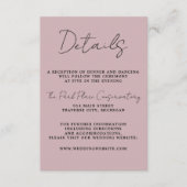 Carte D'accompagnement Vrai Simplicité 3 Script Minimal Lune Mauve (Devant)