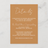 Carte D'accompagnement Vrai Simplicité 3 Script Minimal Mariage Apricot (Devant)