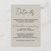 Carte D'accompagnement Vrai Simplicité 3 Script Minimal Mariage d'huîtres (Devant)