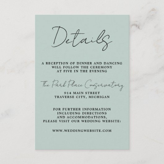 Carte D'accompagnement Vrai Simplicité 3 Script Minimal Mariage en verre (Devant)