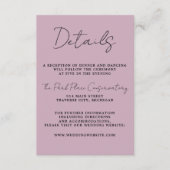 Carte D'accompagnement Vrai Simplicité 3 Script Minimal Wisteria Mariage (Devant)