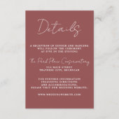 Carte D'accompagnement Vrai Simplicité 3 Script Minimum Marsala Mariage (Devant)