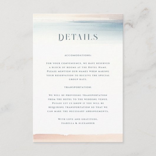 Carte D'accompagnement Wailea Mariage (Devant)