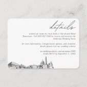 Carte D'accompagnement Washington DC Mariage Hotel Détails du bloc de cha (Devant)