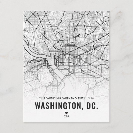 Carte D'accompagnement Washington Mariage Weekend Détails (Devant)