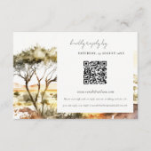 Carte D'accompagnement Watercolor African Landscape Wedding RSVP QR Code (Devant)