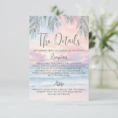 Carte D'accompagnement Watercolor Beach Wedding Details (Debout devant)