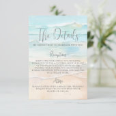 Carte D'accompagnement Watercolor Beach Wedding Details (Debout devant)