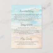 Carte D'accompagnement Watercolor Beach Wedding Details (Dos)