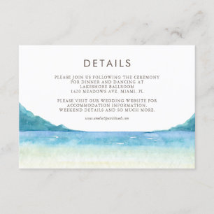 Carte D'accompagnement Watercolor Beachfront Tropical Mariage Détails
