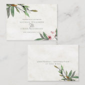Carte D'accompagnement Watercolor Botanical Blossoms Site Mariage (Devant / Derrière)