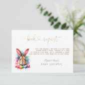 Carte D'accompagnement Watercolor Bunny Eggs Fleurs sauvages Livres pour  (Debout devant)