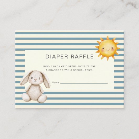 Carte D'accompagnement Watercolor Bunny Son Baby Shower Diaper Raffle  (Devant)