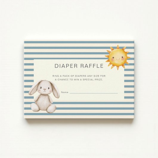 Carte D'accompagnement Watercolor Bunny Son Baby Shower Diaper Raffle