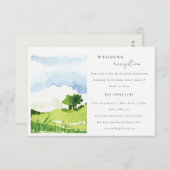 Carte D'accompagnement Watercolor Campagne Hills Réception de mariage (Devant / Derrière)