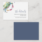 Carte D'accompagnement Watercolor Crab Détails de l'invité Card Beach Wed (Devant / Derrière)