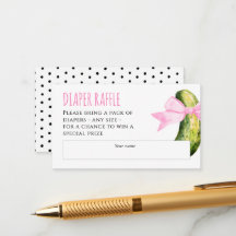 Watercolor Dill Pickle Baby Shower Diaper Raffle