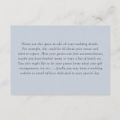 Carte D'accompagnement Watercolor Dusty Blue Floral Wedding Details  (Dos)