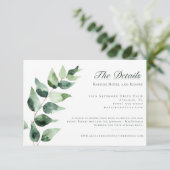 Carte D'accompagnement Watercolor Eucalyptus Wedding | White (Debout devant)