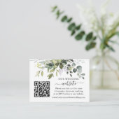 Carte D'accompagnement Watercolor Green Site Mariage QR Sage Green (Debout devant)