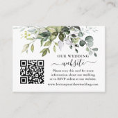 Carte D'accompagnement Watercolor Green Site Mariage QR Sage Green (Devant)