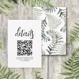 Carte D'accompagnement Watercolor Greenery Botanical Fern Détails du Mari
