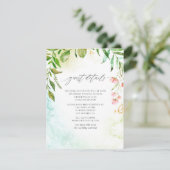 Carte D'accompagnement Watercolor Greenery Crystal Mariage Détails du cli (Debout devant)