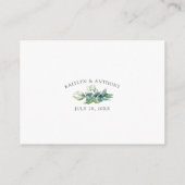 Carte D'accompagnement Watercolor Greenery Eucalyptus Détails du Mariage (Dos)
