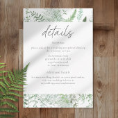 Carte D'accompagnement Watercolor Greenery Fern Rustic Wedding