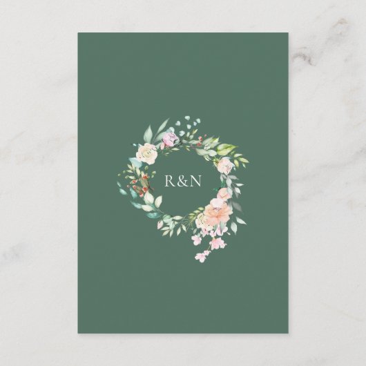 Carte D'accompagnement Watercolor Greenery Informations complémentaires (Dos)