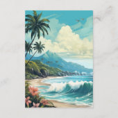 Carte D'accompagnement Watercolor Hawaii Mariage Détails sur l'invité (Dos)