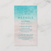 Carte D'accompagnement Watercolor Mariage de plage tropicale (Devant)