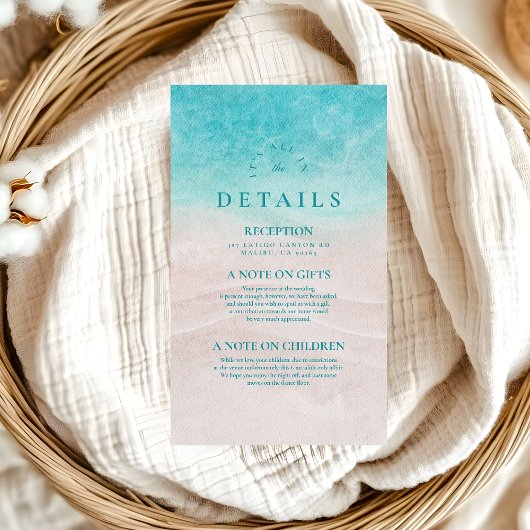 Carte D'accompagnement Watercolor Mariage de plage tropicale
