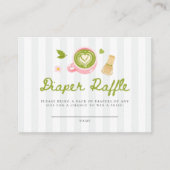 Carte D'accompagnement Watercolor Matcha Latte Diaper Raffle (Devant)
