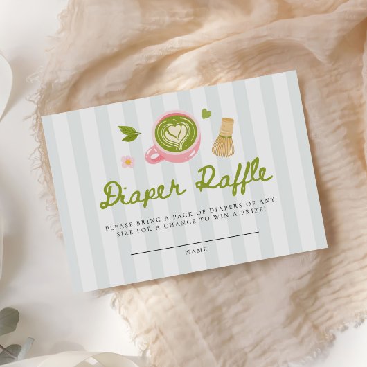 Carte D'accompagnement Watercolor Matcha Latte Diaper Raffle