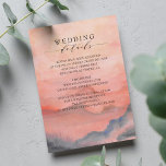 Carte D'accompagnement Watercolor Mountain Rustic Sunset Détails du Maria<br><div class="desc">En matière de papeterie mariage,  les styles boisés lancent le thème pour une soirée magique ou un week-end mariage entier dans les montagnes.Donnez le ton à votre mariage rustique avec ce design d'inspiration montagnarde avec une scène de montagne aquarelle arrière - plan avec pins.</div>