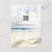 Carte D'accompagnement Watercolor Ocean Beach Destination Wedding RSVP (Dos)