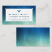 Carte D'accompagnement Watercolor Ocean Starfish Beach Wedding Website (Devant / Derrière)