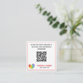 Carte D'accompagnement Watercolor Pride Heart LGBT Wedding QR Code (Debout devant)