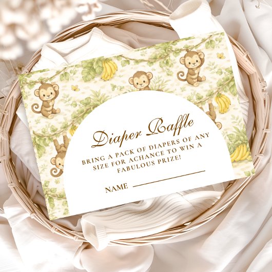 Carte D'accompagnement Watercolor Safari Animals Diapper Raffle