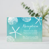 Carte D'accompagnement Watercolor Seashells Beach Mariage Réception (Debout devant)