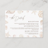 Carte D'accompagnement Watercolor Seashells Nautical Wedding Details (Devant)