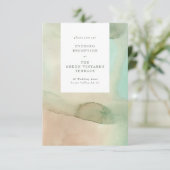 Carte D'accompagnement Watercolor Soft Pastel Beach Wedding (Debout devant)