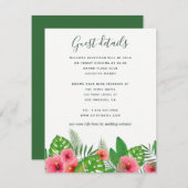 Carte D'accompagnement Watercolor Tropical Feuille Mariage Détails du cli (Devant / Derrière)