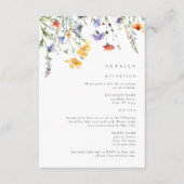 Carte D'accompagnement Watercolor Wildflower Wedding Details (Devant)