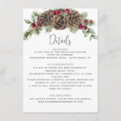 Carte D'accompagnement Watercolor Winter Botanique Détails du Mariage (Devant)