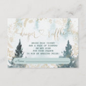 Carte D'accompagnement Watercolor Winter Scenery Gold Diaper Raffle (Devant)