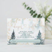 Carte D'accompagnement Watercolor Winter Scenery Gold Diaper Raffle (Debout devant)